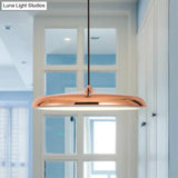 Modern Metal Disk Ceiling Pendant Light - 10’/16’ Diameter 1 White/Pink/Yellow Warm/White