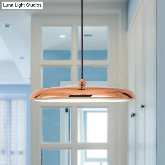 Modern Metal Pendant Light With White/Pink/Yellow Shade - 10/16 Diameter Warm/White Lighting
