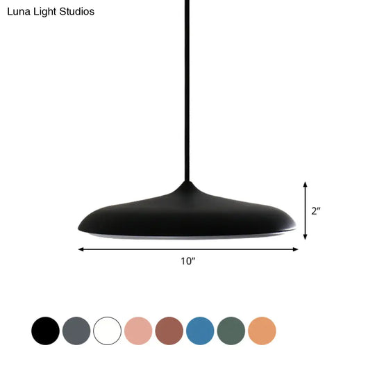 Modern Metal Disk Ceiling Pendant Light - 10’/16’ Diameter 1 White/Pink/Yellow Warm/White
