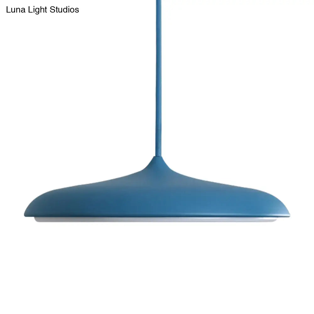 Modern Metal Disk Ceiling Pendant Light - 10’/16’ Diameter 1 White/Pink/Yellow Warm/White