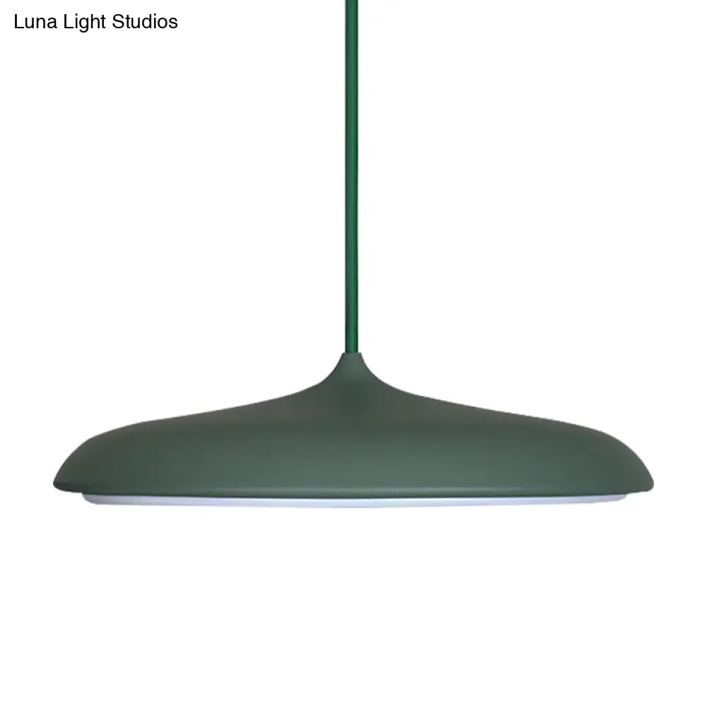 Modern Metal Pendant Light With White/Pink/Yellow Shade - 10/16 Diameter Warm/White Lighting