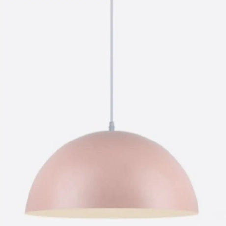 Modern Metal Dome Pendant Light For Dining Room - Contemporary Hanging Fixture Pink