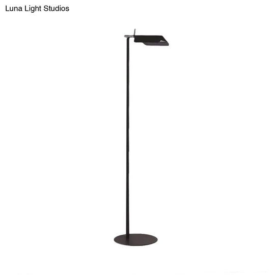 Modern Metal Floor Lamp For Bedroom- Black/White/Blue Folded Standing Light