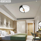Modern Metal Flush Light With Integrated Led Bulb Black/Pink/Yellow Ceiling Mounted Lamp Multiple