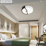 Modern Metal Flush Light With Integrated Led Bulb Black/Pink/Yellow Ceiling Mounted Lamp Multiple