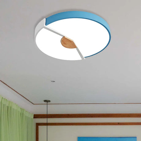 Modern Metal Flush Light With Integrated Led Bulb Black/Pink/Yellow Ceiling Mounted Lamp Multiple