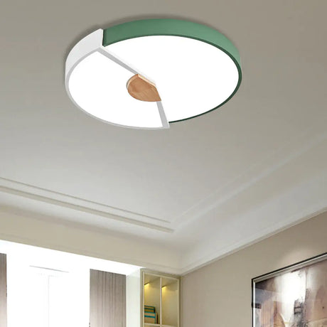 Modern Metal Flush Light With Integrated Led Bulb Black/Pink/Yellow Ceiling Mounted Lamp Multiple
