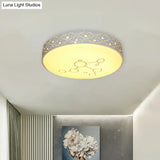 Modern Metal Flush Mount Led Light Fixture With Hollow Out Design