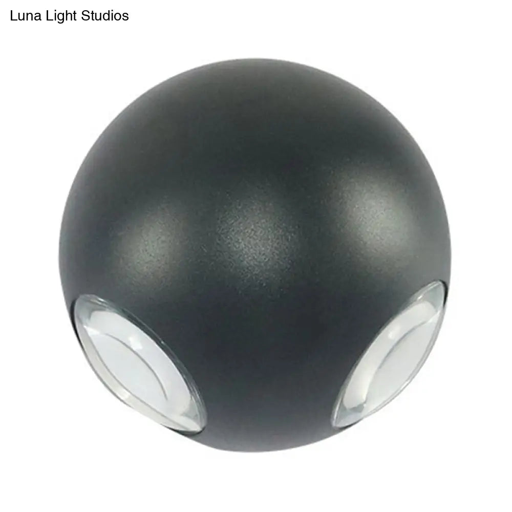 Modern Metal Flush Wall Sconce: Nordic 4-Light Dome Mount Lamp In Black/White