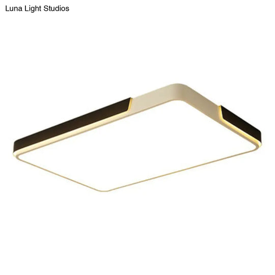 Modern Metal Geometric Led Flush Mount Ceiling Light In Black And White