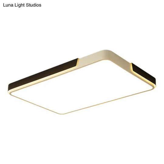 Modern Metal Geometric Led Flush Mount Ceiling Light In Black And White
