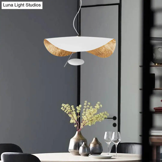 Modern Metal Geometric Pendant Light Kit - 16’’/23.5’’ Wide White/Black Down Lighting For