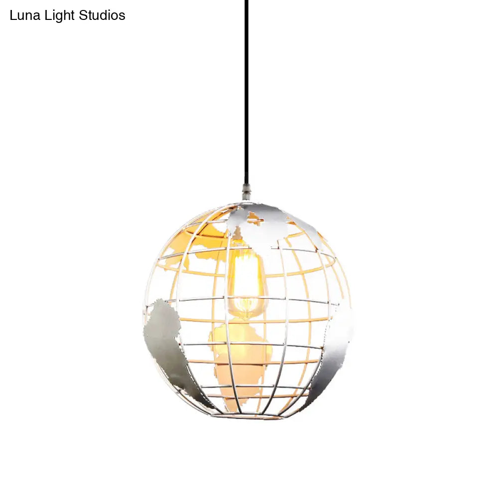 Modern Metal Globe Cage Pendant Light - Ideal For Restaurants
