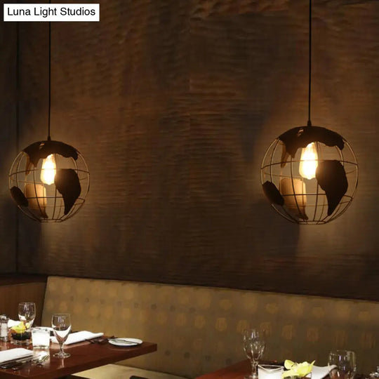 Modern Metal Globe Cage Pendant Light - Ideal For Restaurants