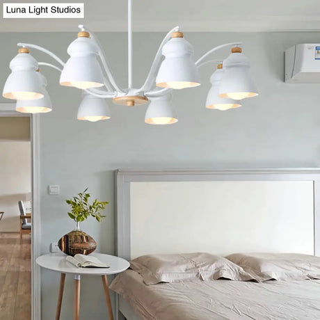 Modern Metal Gourd Pendant Chandelier: Stylish Bedroom Hanging Light Fixture