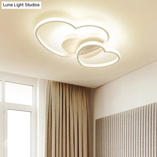 Modern Metal Heart-Shaped Led Flush Mount Ceiling Light