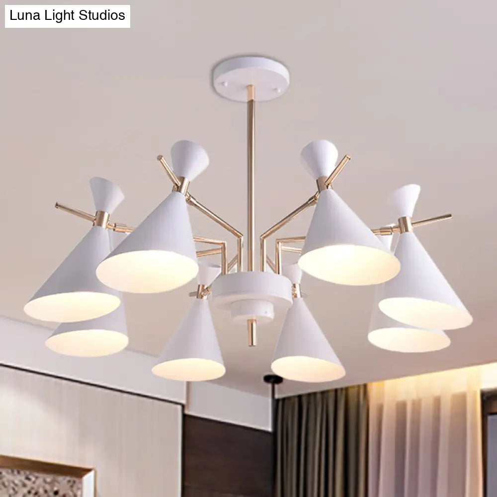 Modern Metal Horn Shade Pendant Lamp - 8 Lights For Living Room