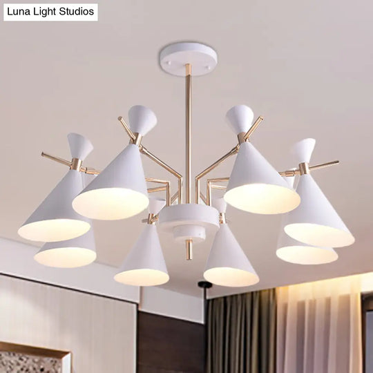 Modern Metal Horn Shade Pendant Lamp - 8 Lights For Living Room