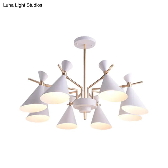 Modern Metal Horn Shade Pendant Lamp - 8 Lights For Living Room