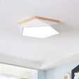 Modern Metal Led Bedroom Flush Mount Ceiling Light Fixture - Pentagon Lighting White / 16.5