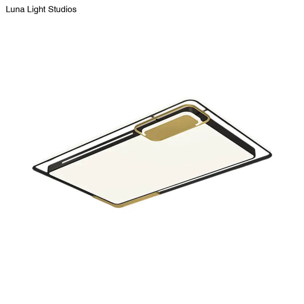 Modern Metal Led Ceiling Light In Black/Gold With White/Warm Glow For Living Room