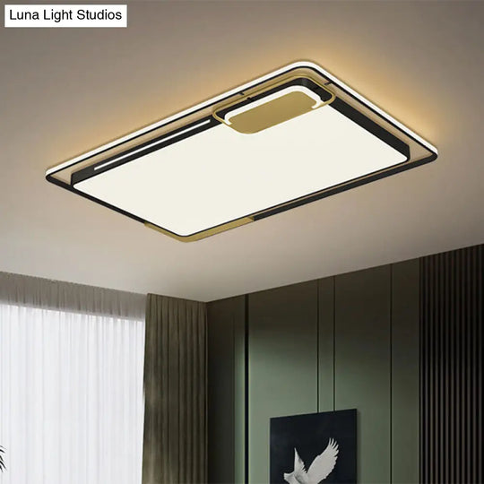 Modern Metal Led Ceiling Light In Black/Gold With White/Warm Glow For Living Room Black-Gold / Warm