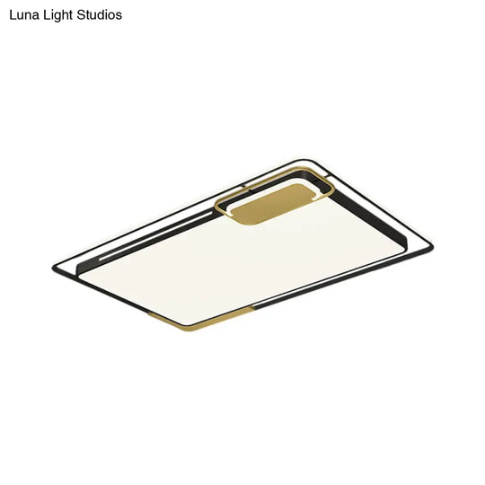 Modern Metal Led Ceiling Light In Black/Gold With White/Warm Glow For Living Room