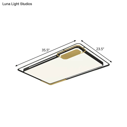 Modern Metal Led Ceiling Light In Black/Gold With White/Warm Glow For Living Room