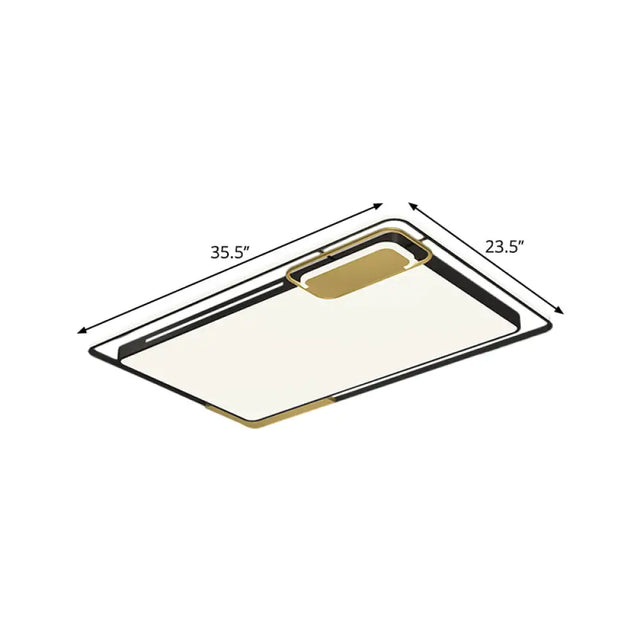 Modern Metal Led Ceiling Light In Black/Gold With White/Warm Glow For Living Room