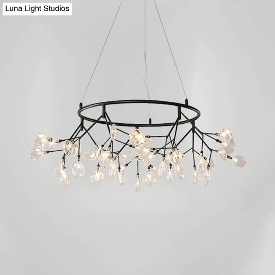 Modern Ring Led Dining Room Chandelier 45 / Black