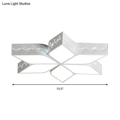Modern Metal Led Flush Ceiling Light In White Finish For Nursing Rooms