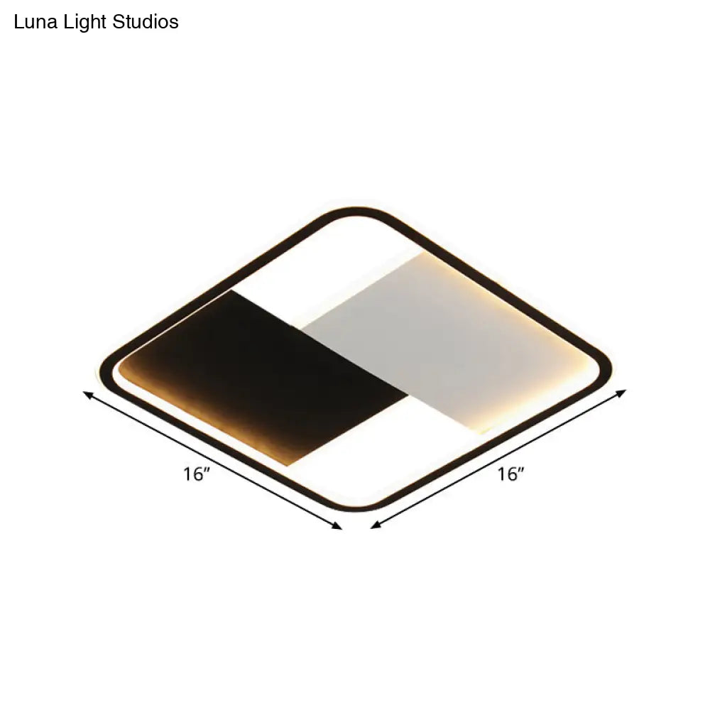 Modern Metal Led Flushmount Ceiling Light For Dining Room - Mosaic Square