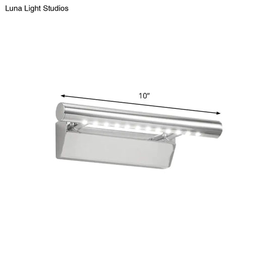 Modern Metal Led Vanity Light In Chrome With Warm/White