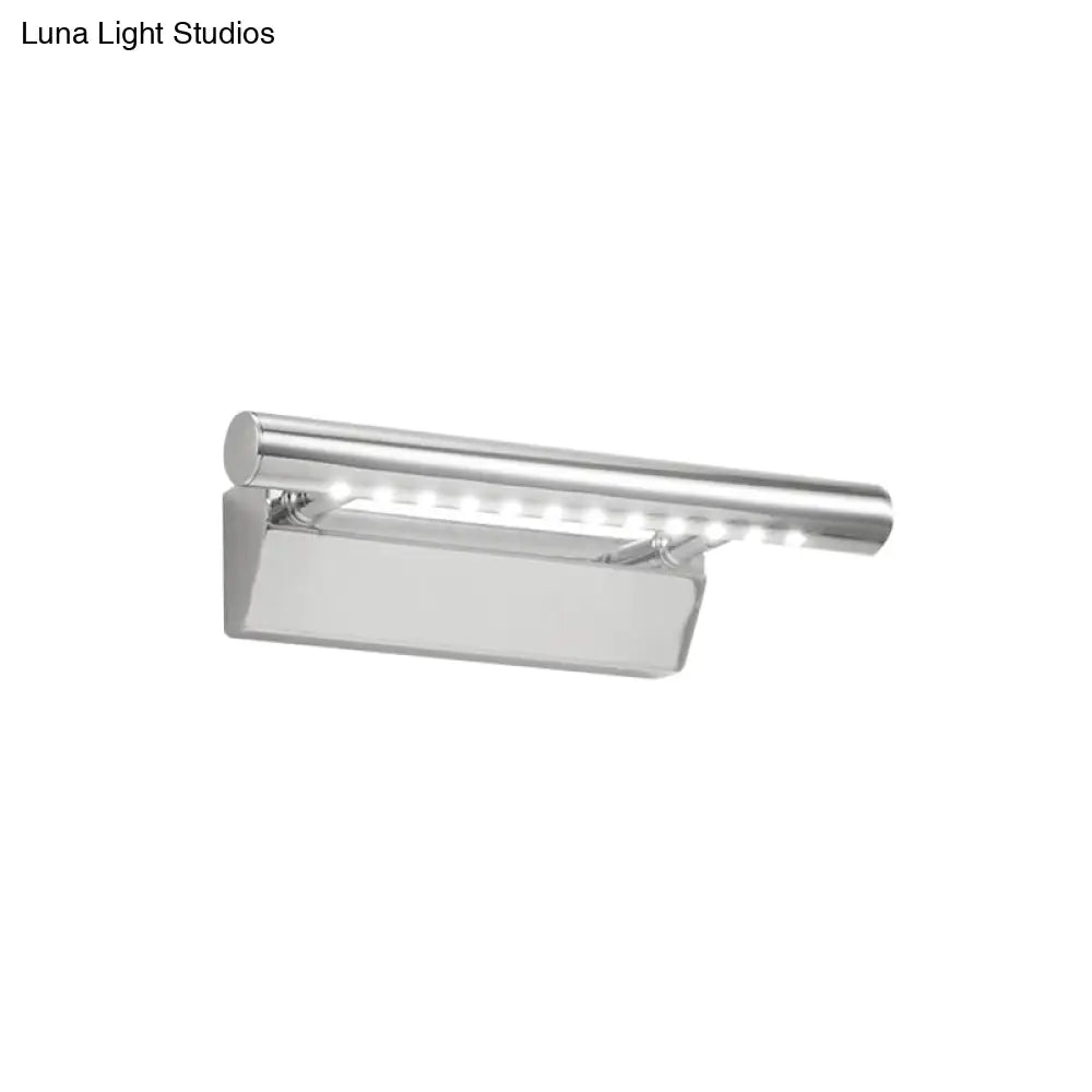 Modern Metal Led Vanity Light In Chrome With Warm/White