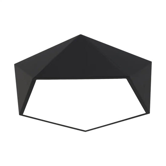 Modern Metal Pentagonal Flush Mount Led Light Fixture - Bedroom Ceiling Lighting