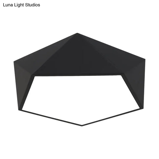 Modern Metal Pentagonal Flush Mount Led Light Fixture - Bedroom Ceiling Lighting