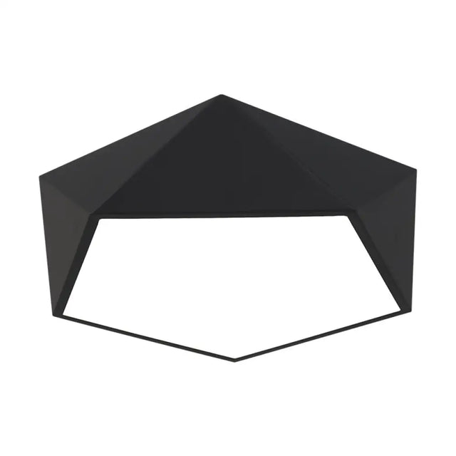 Modern Metal Pentagonal Flush Mount Led Light Fixture - Bedroom Ceiling Lighting