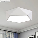 Modern Metal Pentagonal Flush Mount Led Light Fixture - Bedroom Ceiling Lighting White / 16.5