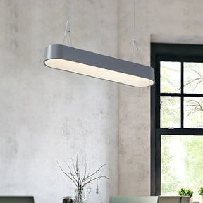 Modern Metal Rectangle Led Chandelier Lighting - 33.5’’/47’’ Wide White/Grey Hanging Lamp