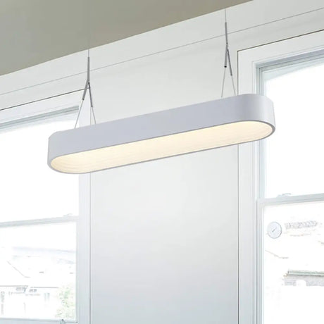 Modern Metal Rectangle Led Chandelier Lighting - 33.5’’/47’’ Wide White/Grey Hanging Lamp