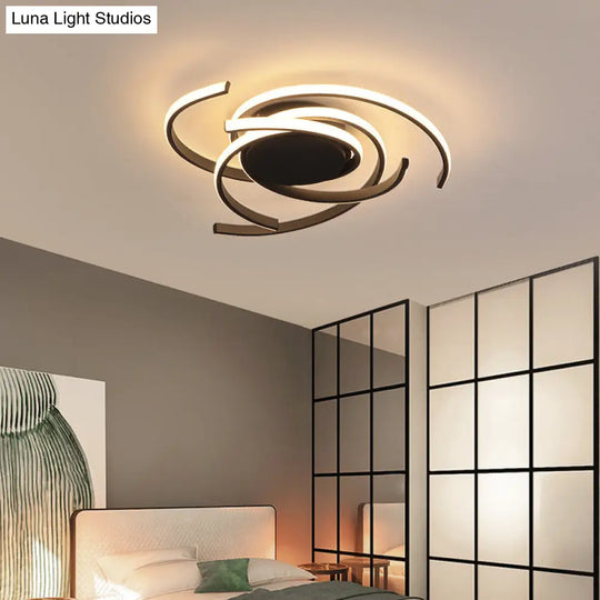 Modern Metal Spiral Flush Mount Led Ceiling Light For Bedrooms