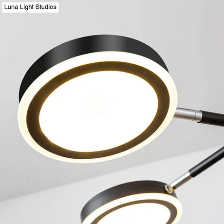 Modern Metal Starburst Chandelier - 4/6 Heads White/Black Gold Finish Warm/White Light