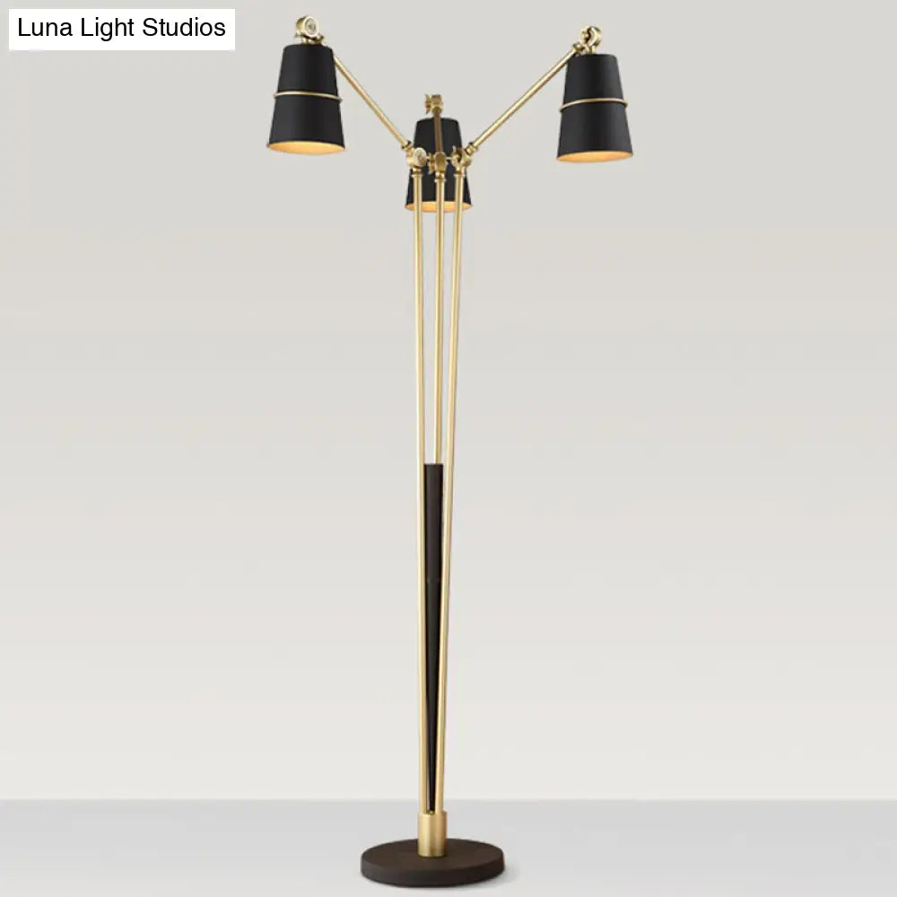 Modern Metal Tree Floor Lamp With 3 Heads For Living Room Reading White/Black