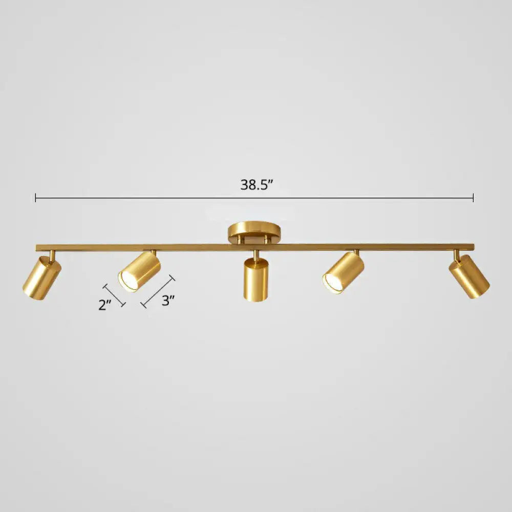 Modern Metal Tube Track Lamp - Ceiling Spotlight For Clothing Store 5 / Gold