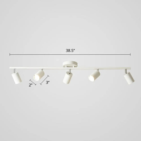 Modern Metal Tube Track Lamp - Ceiling Spotlight For Clothing Store 5 / White