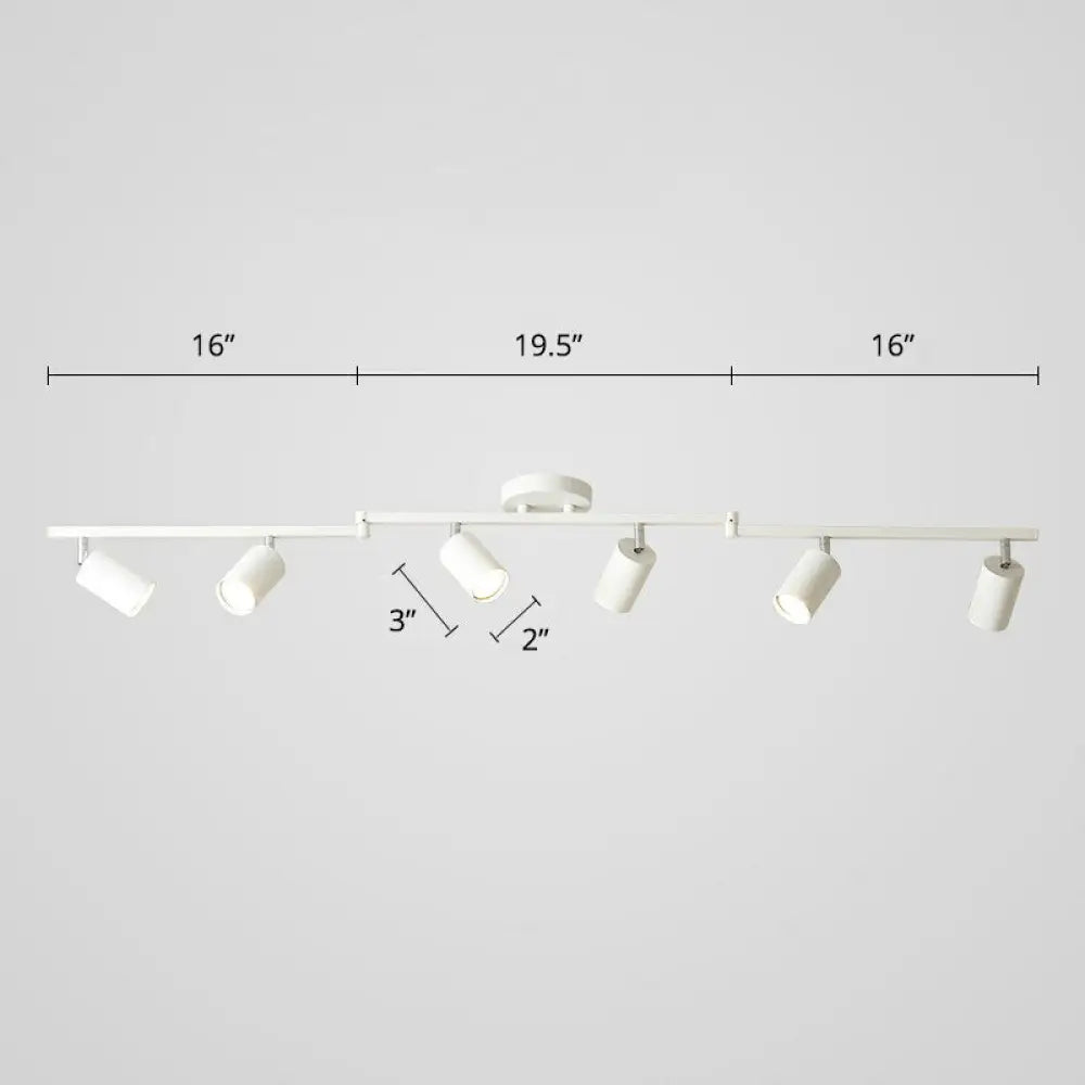 Modern Metal Tube Track Lamp - Ceiling Spotlight For Clothing Store 6 / White