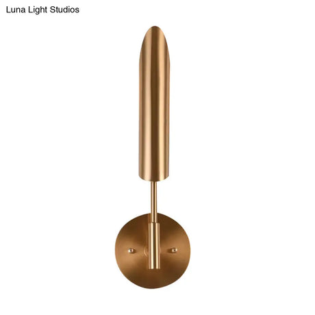 Modern Metal Wall Lamp Sconce With Brass Finish Led Lighting - Tube Up-Down Mount