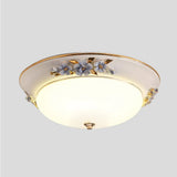 Modern Metal White Ceiling Mounted Led Flush Mount Lighting Fixture Korean Flower Design 12/14.5/17