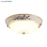 Modern Metal White Ceiling Mounted Led Flush Mount Lighting Fixture Korean Flower Design
