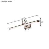 Modern Metallic Arc Led Vanity Light Fixture With Acrylic Shade - 16.5/20.5 W Nickel Finish